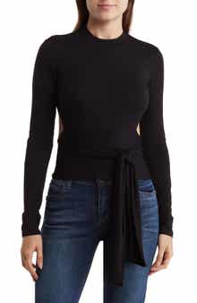 GO COUTURE Long Sleeve Wrap Top