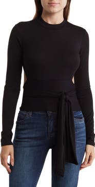 GO COUTURE Long Sleeve Wrap Top