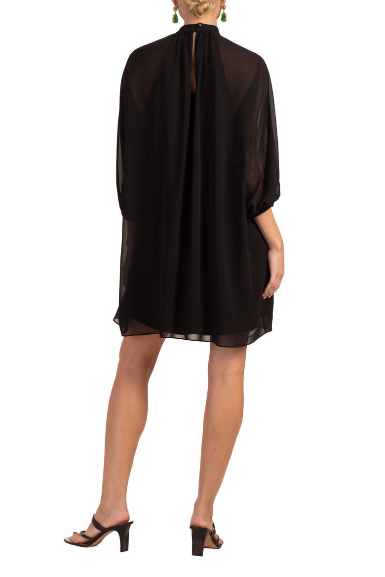 Rhyme Chiffon Shift Dress, Alternate, color, BLACK