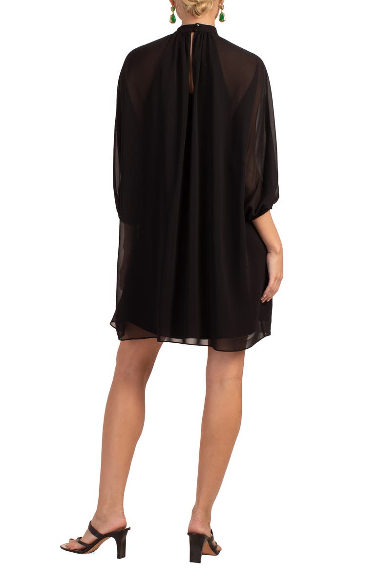 Trina Turk Rhyme Chiffon Shift Dress, Alternate, color, Black