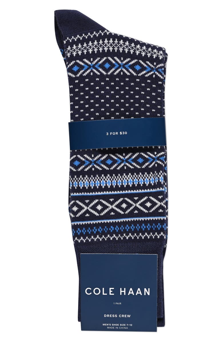 Cole Haan Fair Isle Dress Socks, Alternate, color,