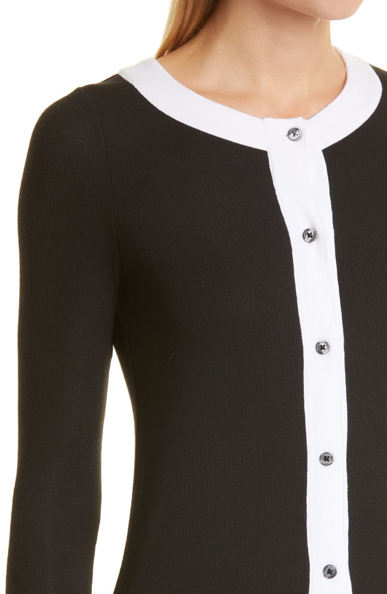 ATM Anthony Thomas Melillo Colorblock Trim Rib Cardigan, Alternate, color,