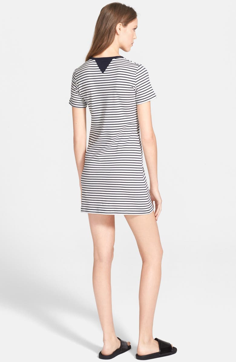 Theory 'Cherry' Stripe Pima Cotton T-Shirt Dress, Alternate, color, 