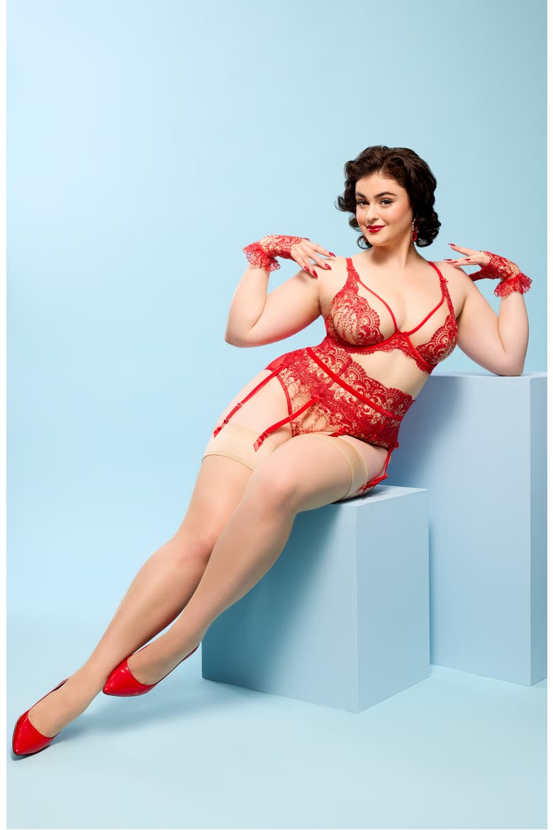 Nom de Plume Suspender Belt, Alternate, color, FLAME