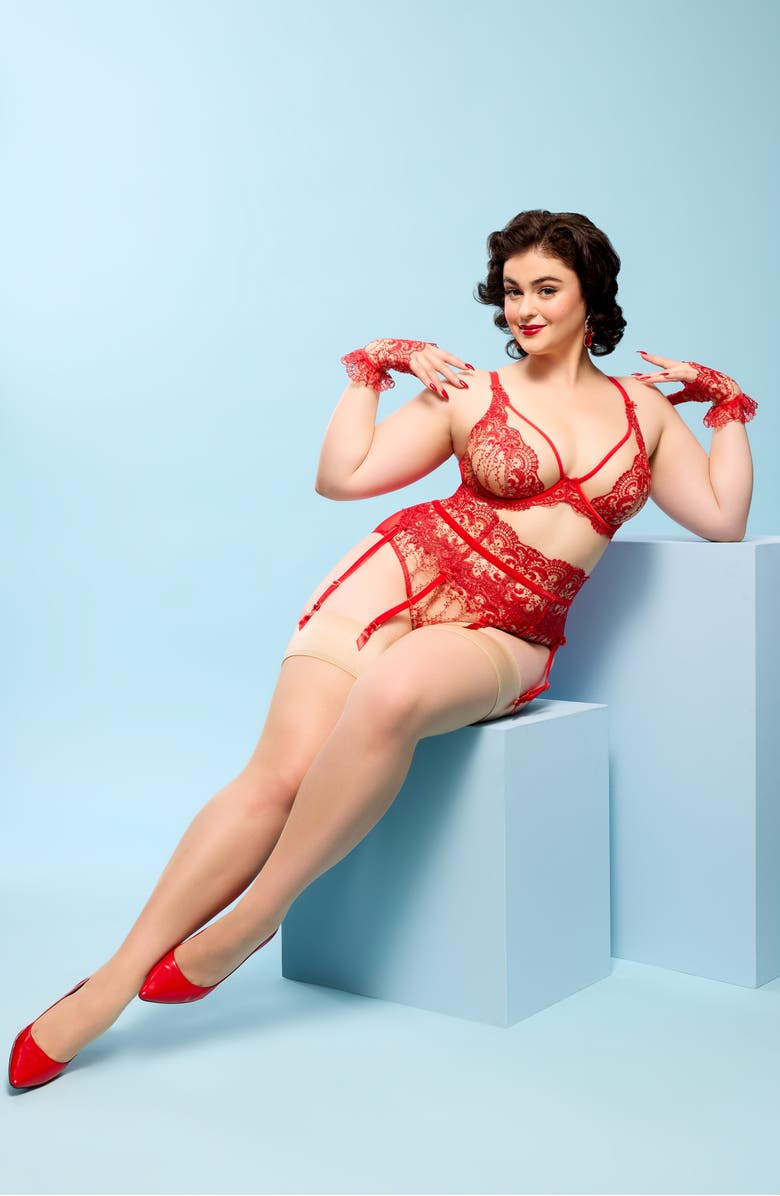 Dita Von Teese Nom de Plume Suspender Belt, Alternate, color, Flame