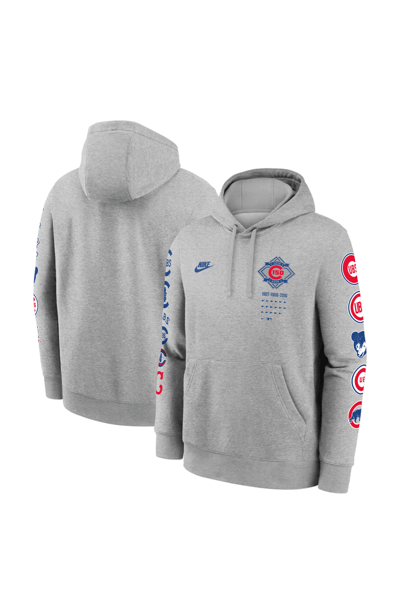 Nike Men's Nike  Heather Gray Chicago Cubs 150th Anniversary Club Hoodie, Main, color, Heather Gray
