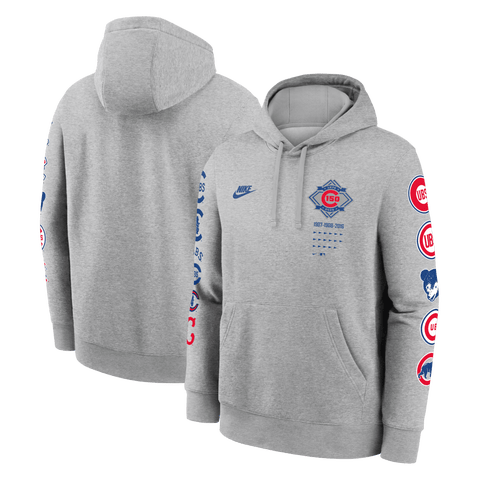 Men's Nike  Heather Gray Chicago Cubs 150th Anniversary Club Hoodie