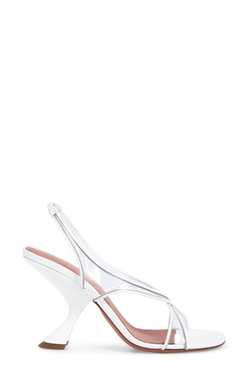 Amina Muaddi Lena Slingback Sandal In White