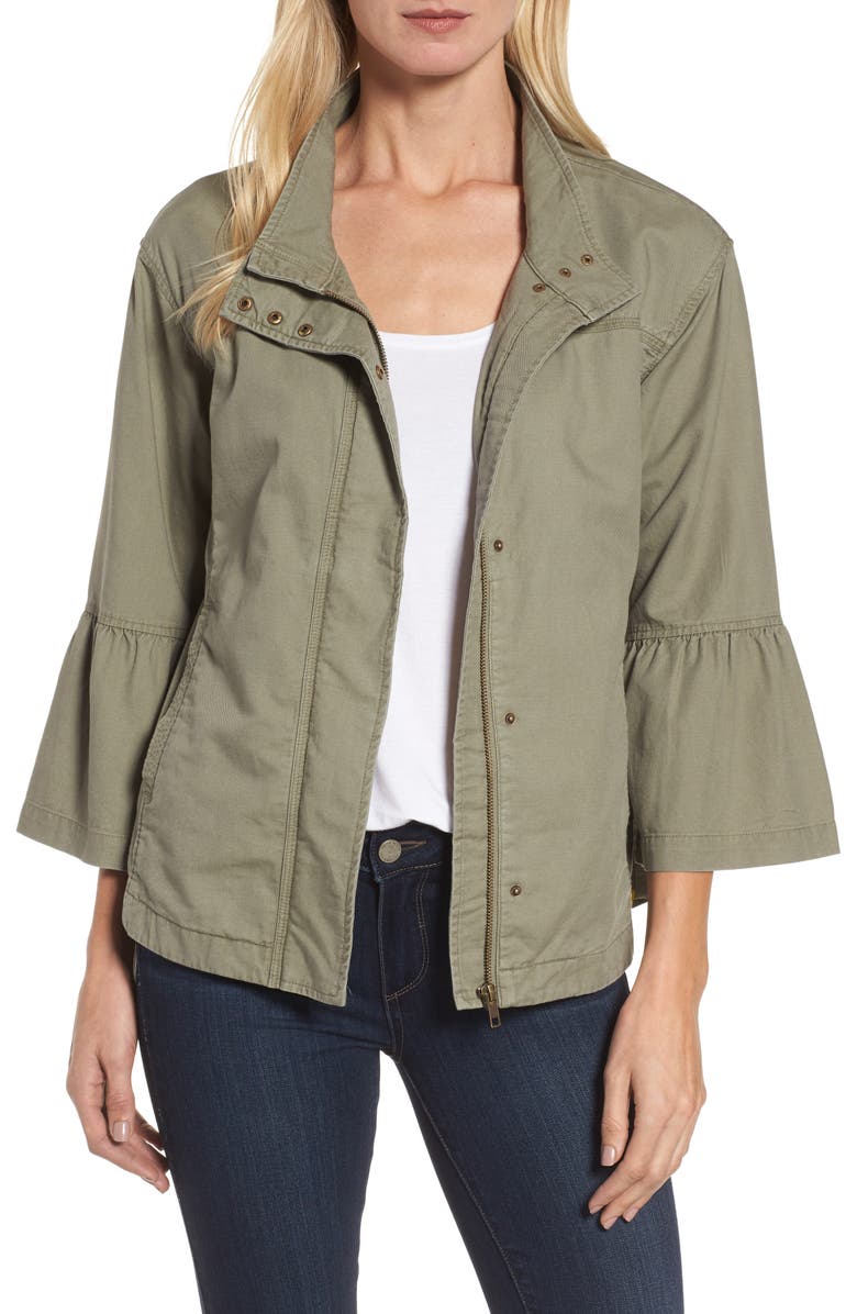 Caslon<sup>®</sup> Flare Sleeve Utility Jacket, Main, color,