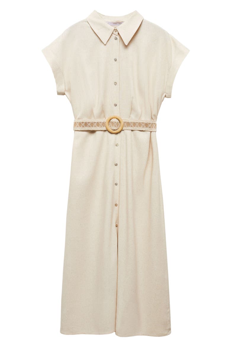Belted Shirtdress, Alternate, color, ECRU