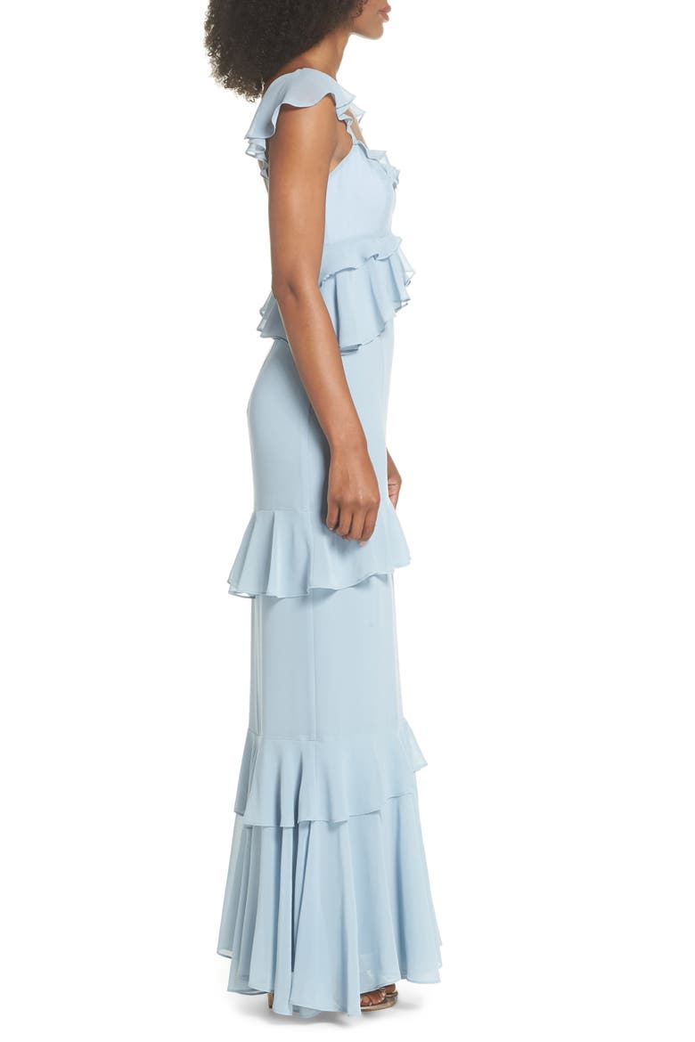 The Gywneth Ruffle Maxi Gown, Alternate, color, BLUE CLOUD
