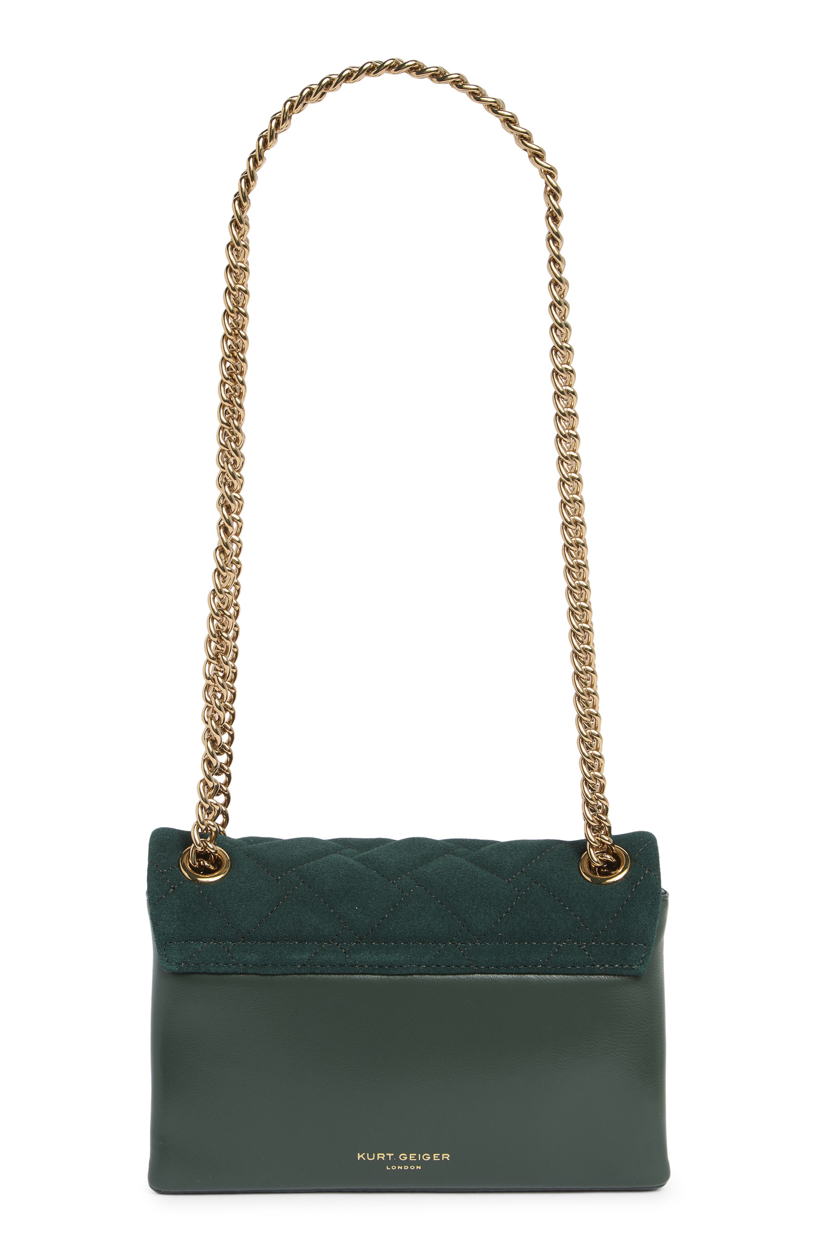 Kurt Geiger London Mini Kensington Leather Convertible Shoulder Bag, Alternate, color, Dark Green
