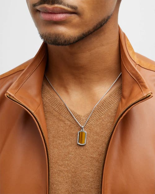 Jan Leslie Sterling Silver & Gemstone Dog Tag Pendant Necklace In Gold