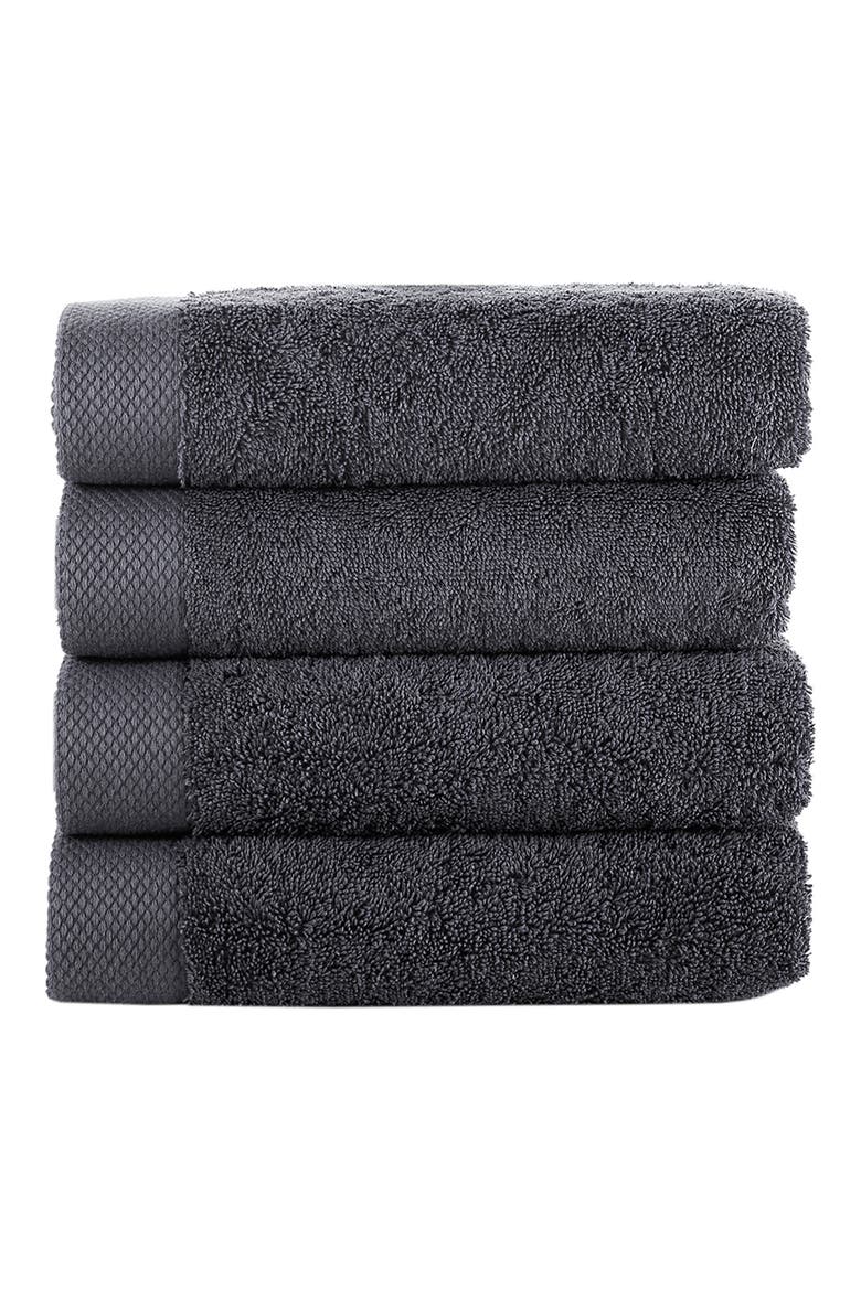 Solid Signature 4-Pack Turkish Cotton Washcloths, Main, color, ANTHRACITE