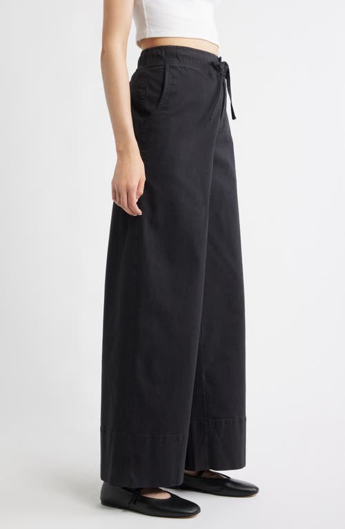 Treasure & Bond Drawstring Wide Leg Pants In Black