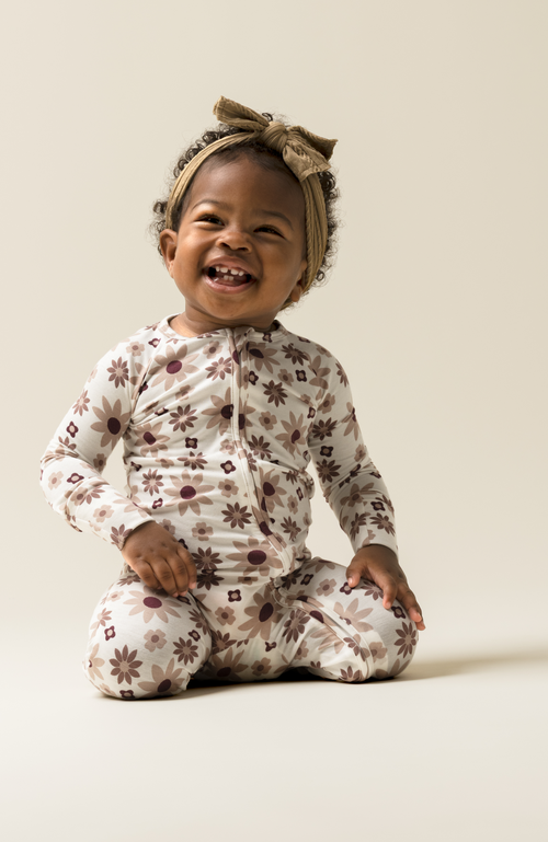 Kindred Bravely Zip Up Baby Pajamas In White