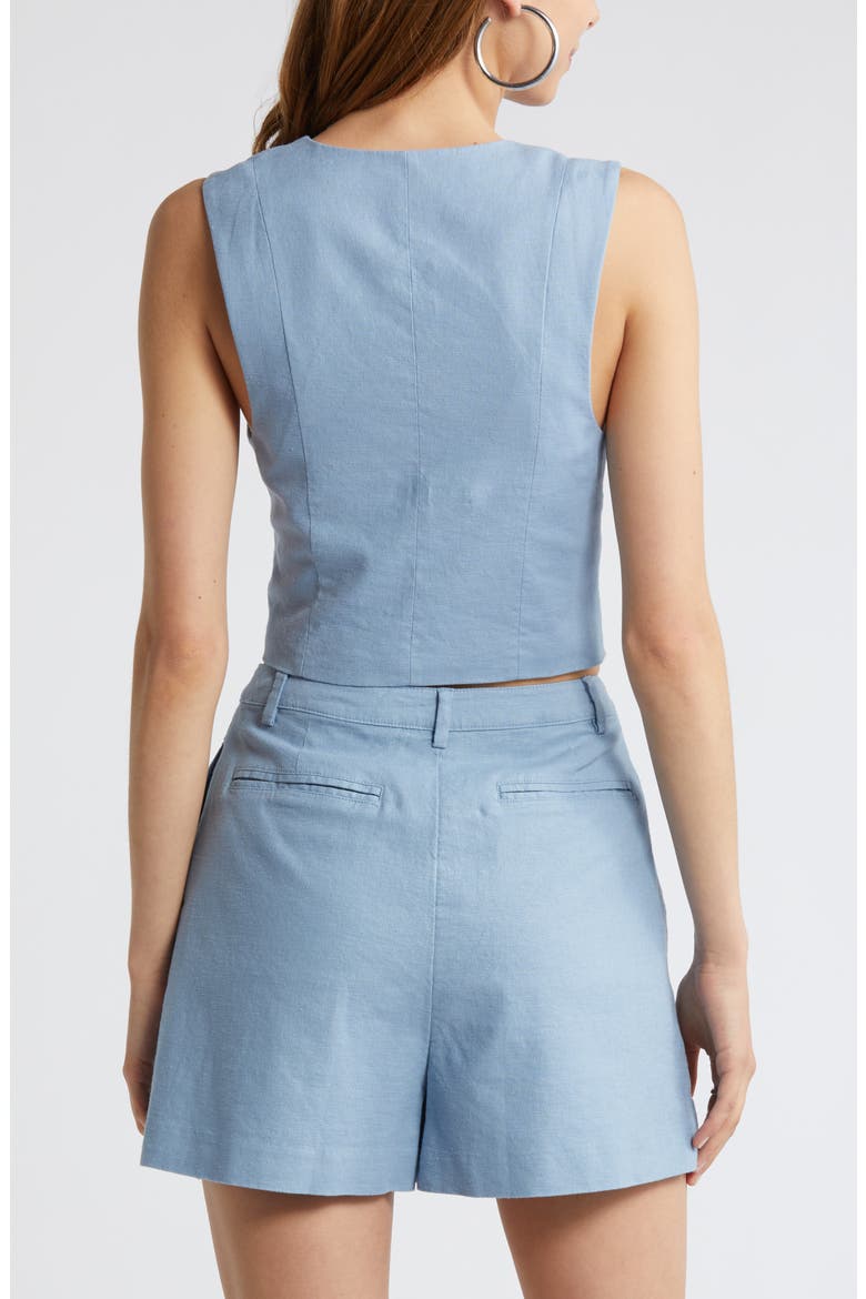 Linen Blend Vest, Alternate, color, BLUE CHAMBRAY