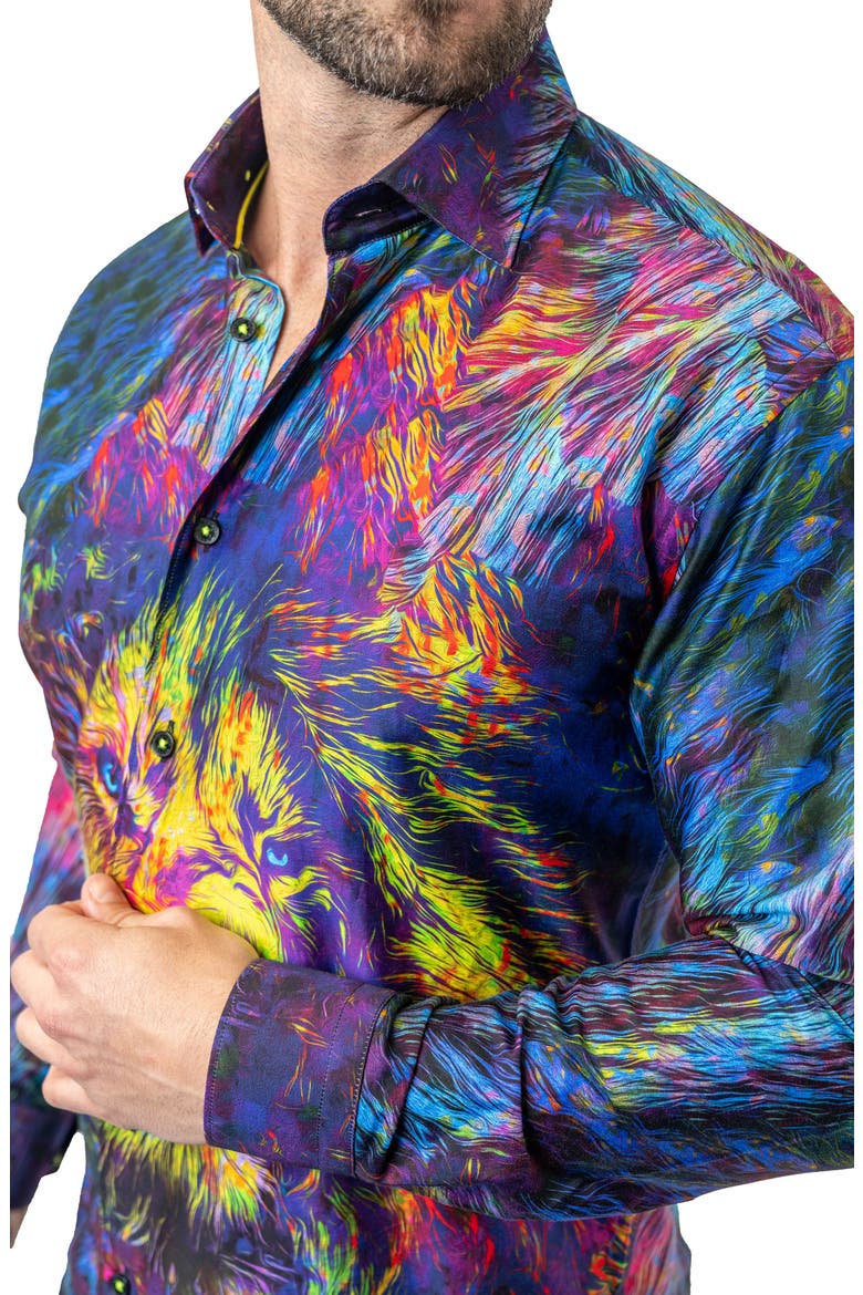 Fibonacci Liontrip 20 Multi Contemporary Fit Button-Up Shirt, Alternate, color, BLUE