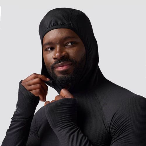 Backcountry Pines Microgrid Ultra-lt Baselayer 1/2-zip Scuba Top In Black