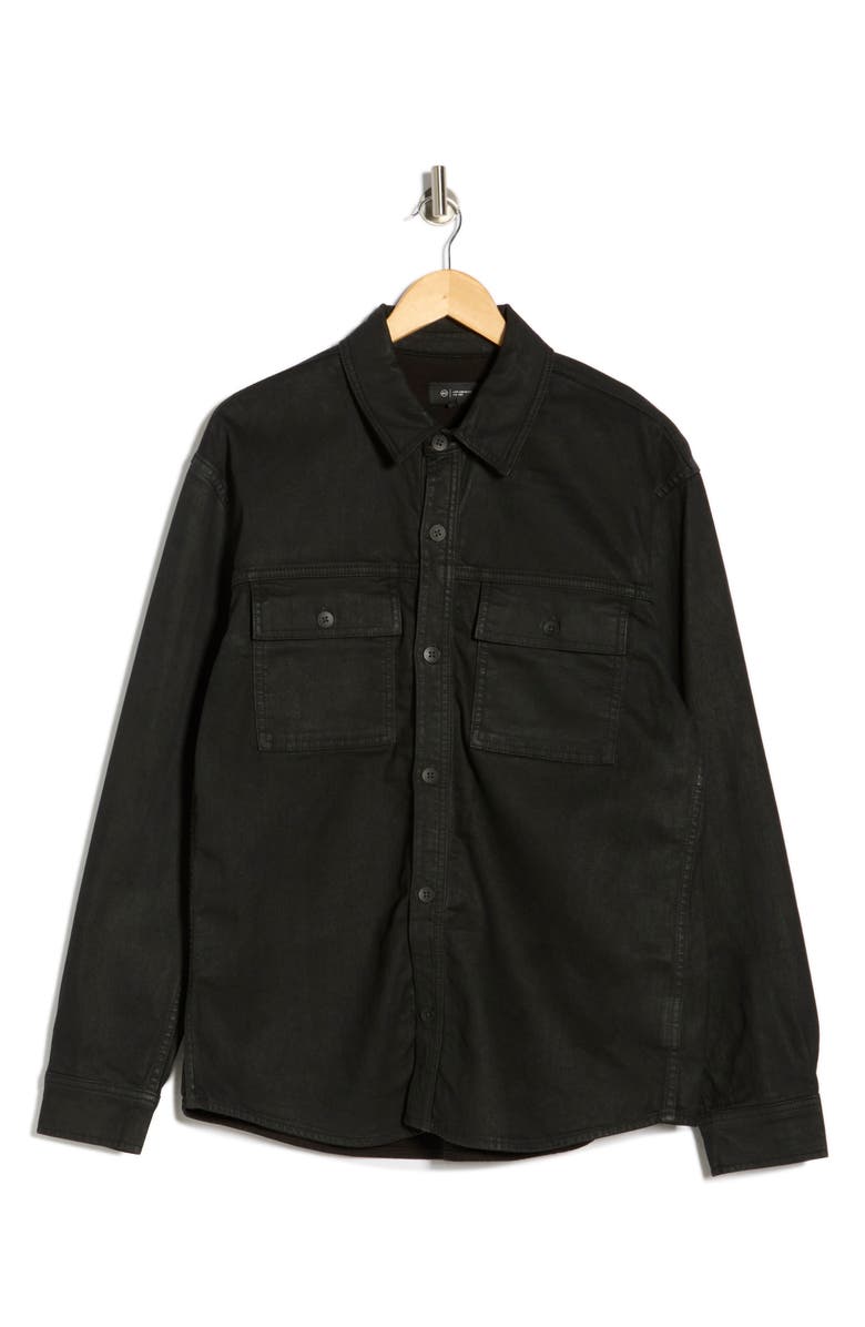 AG Elias Coated Shirt Jacket, Main, color, Charcoal Black