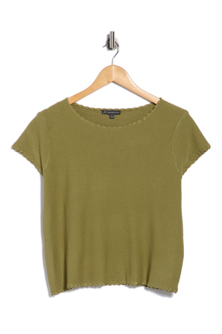 Boat Neck Cap Sleeve Seed Stitch Sweater, Alternate, color, GREEN OASIS