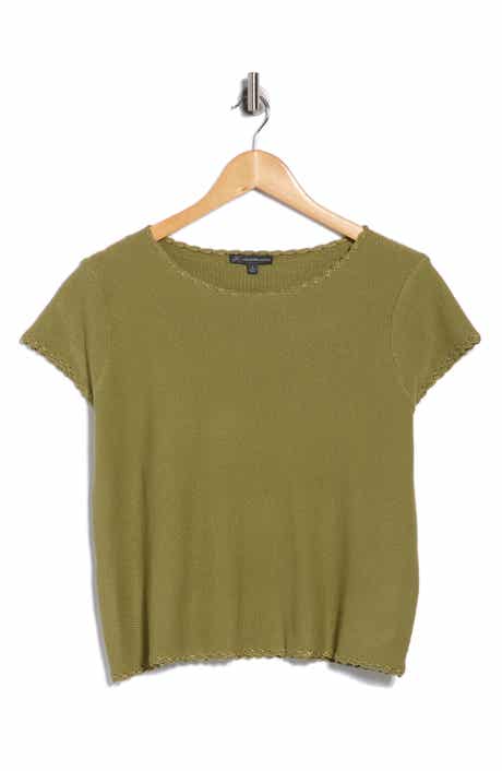 Adrianna Papell Boat Neck Cap Sleeve Seed Stitch Sweater