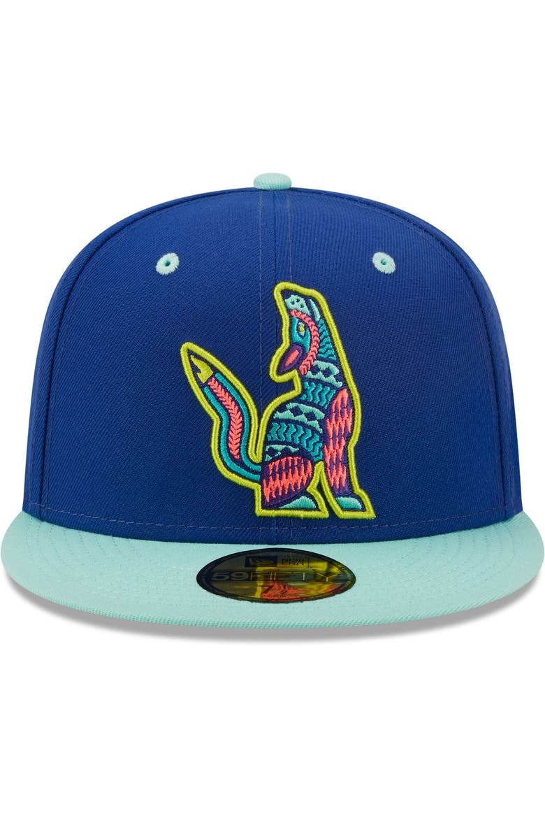 Men's New Era Blue/Mint Soñadores de Hillsboro Copa De La Diversion 59FIFTY Fitted Hat, Alternate, color, Blue