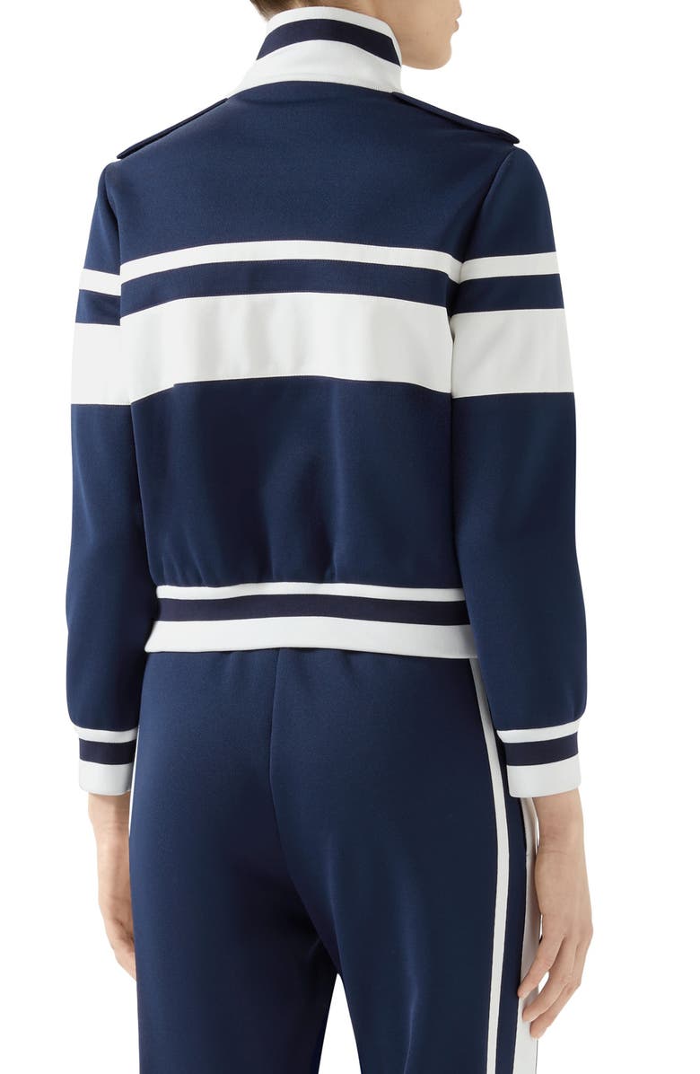 Gucci Stripe Piqué Track Jacket, Alternate, color,