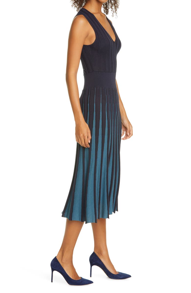 BOSS Filivia Sleeveless Pleated Knit Dress, Alternate, color,