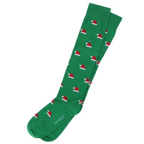 TRAFALGAR TRAFALGAR KRINGLE SANTA HAT OVER THE CALF CHRISTMAS MERCERIZED COTTON SOCKS