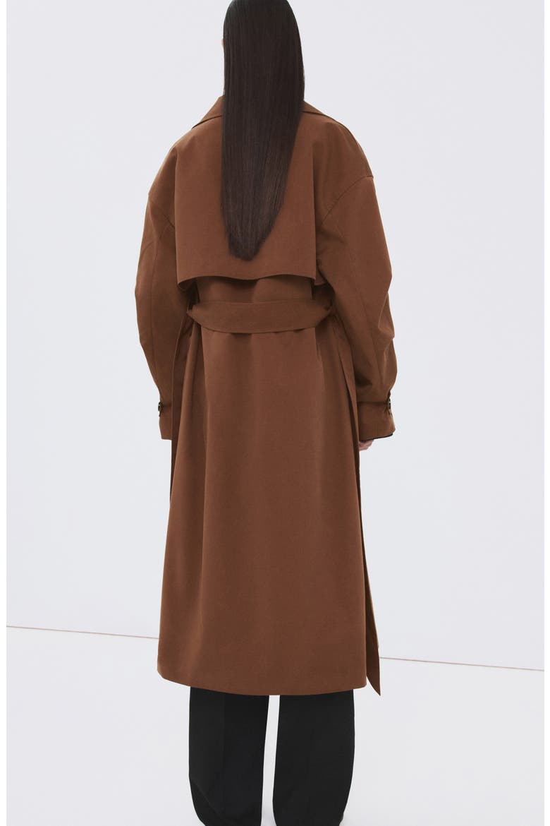 Long Double Breasted Trench Coat, Alternate, color, BROWN