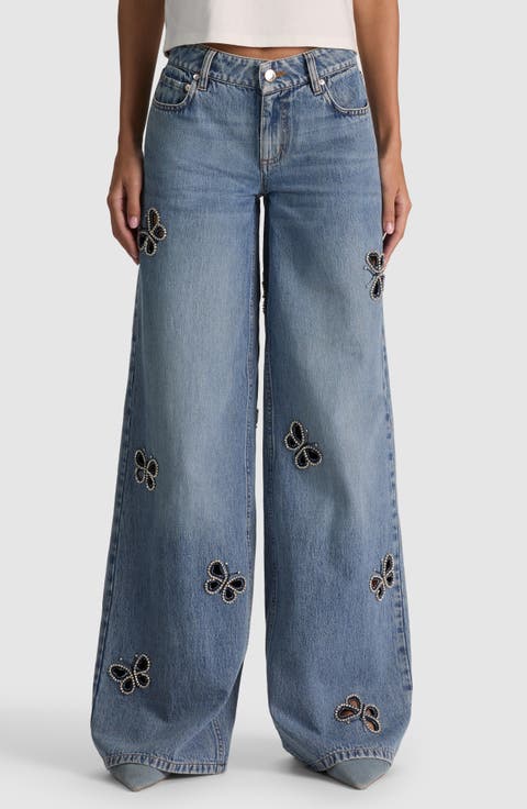 Amazing Embellished Wide Leg Jeans