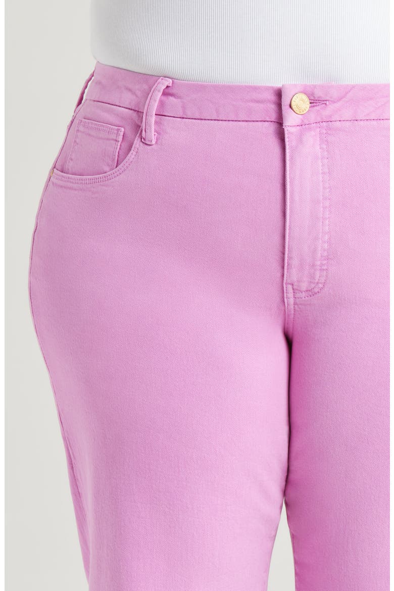 Meg Fab Ab Raw Hem High Waist Wide Leg Jeans, Alternate, color, PEONY PINK
