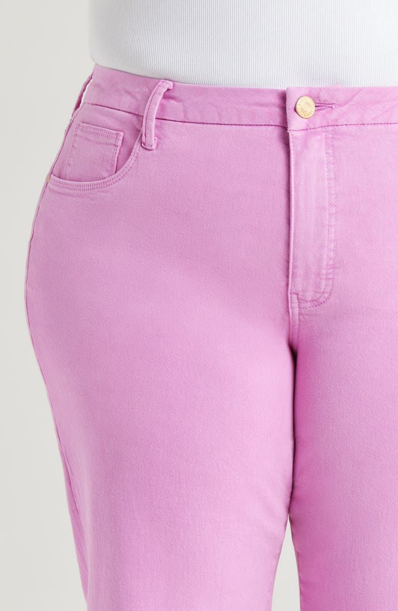 KUT from the Kloth Meg Fab Ab Raw Hem High Waist Wide Leg Jeans, Alternate, color, Peony Pink