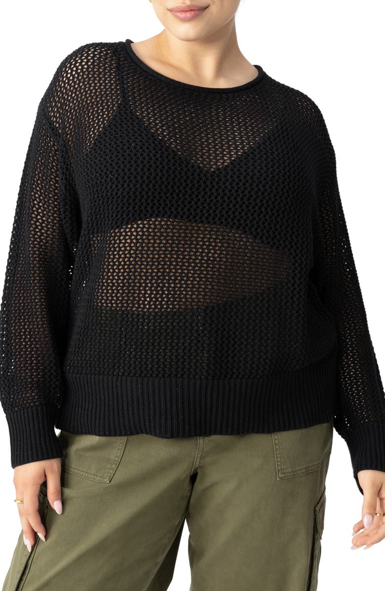 Sanctuary Open Stitch Sweater, Main, color, 
