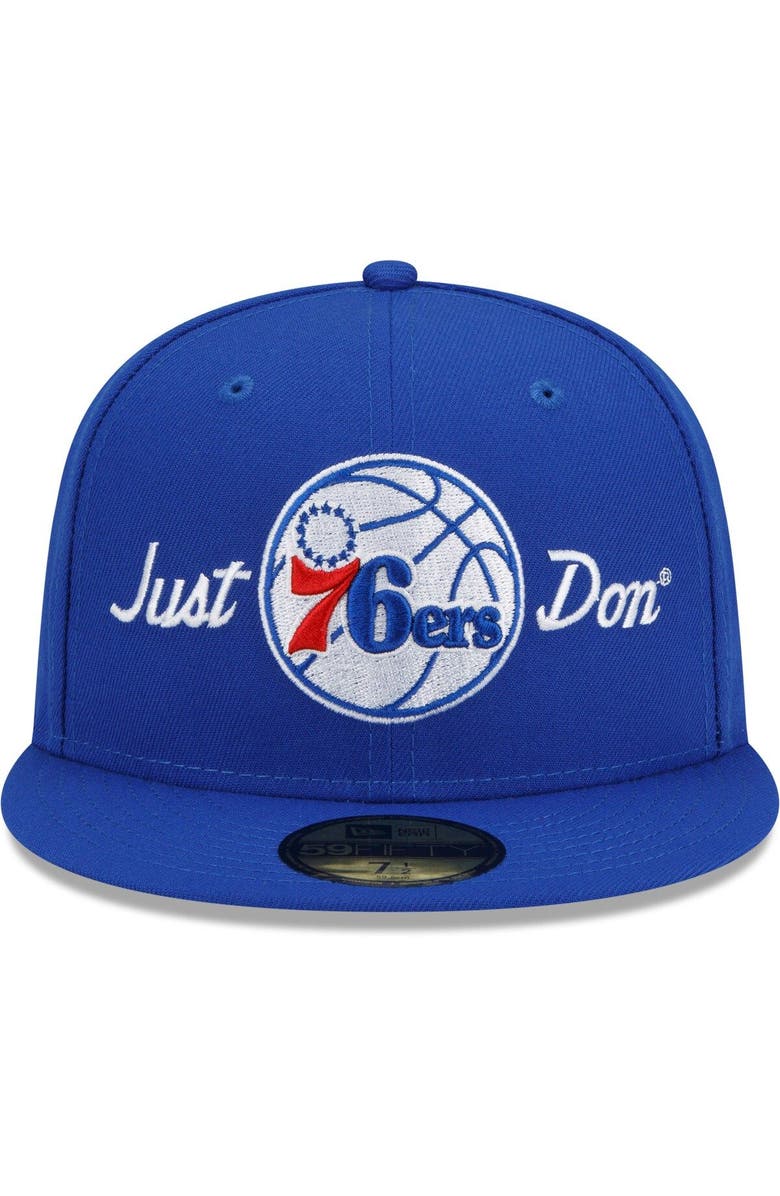 New Era Men's New Era x Just Don Royal Philadelphia 76ers 59FIFTY Fitted Hat, Alternate, color, Royal