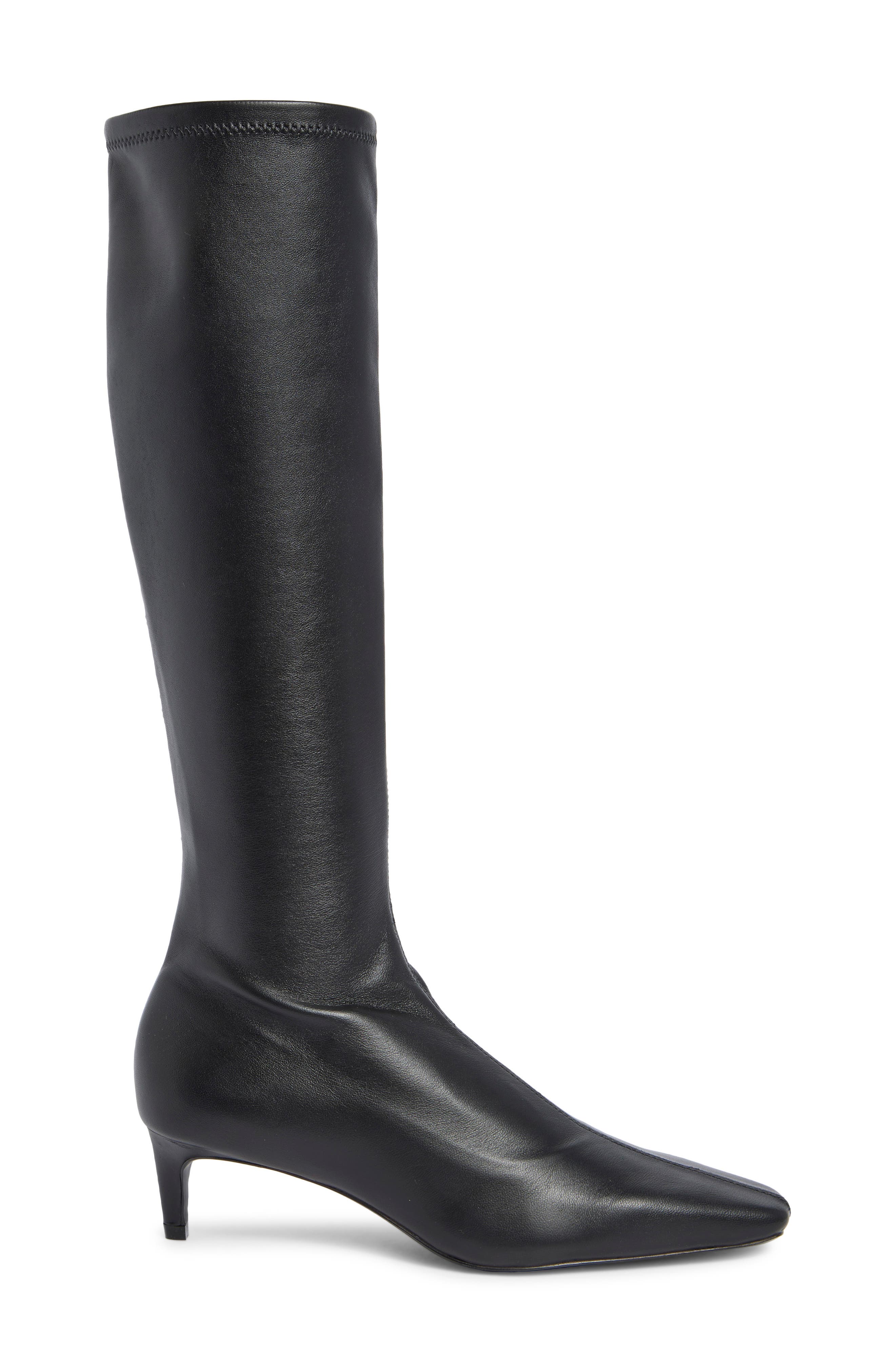 Remy Stretch Leather Knee High Boot, Alternate, color, BLACK STRETCH LEATHER