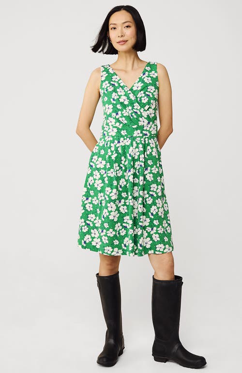 LANDS' END LANDS' END COTTON MODAL PLEATED FIT AND FLARE DRESS