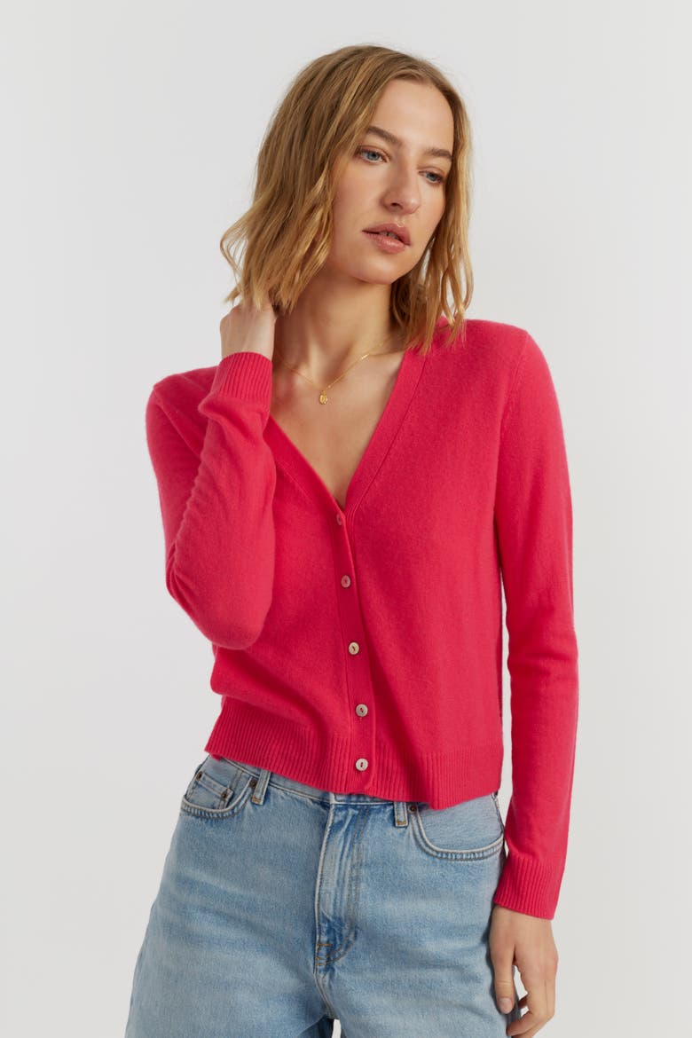 Air Pure Cashmere Cardigan, Alternate, color, Water Melon Pink