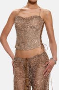 JADED LONDON Deva Sequin Knit Corset Top