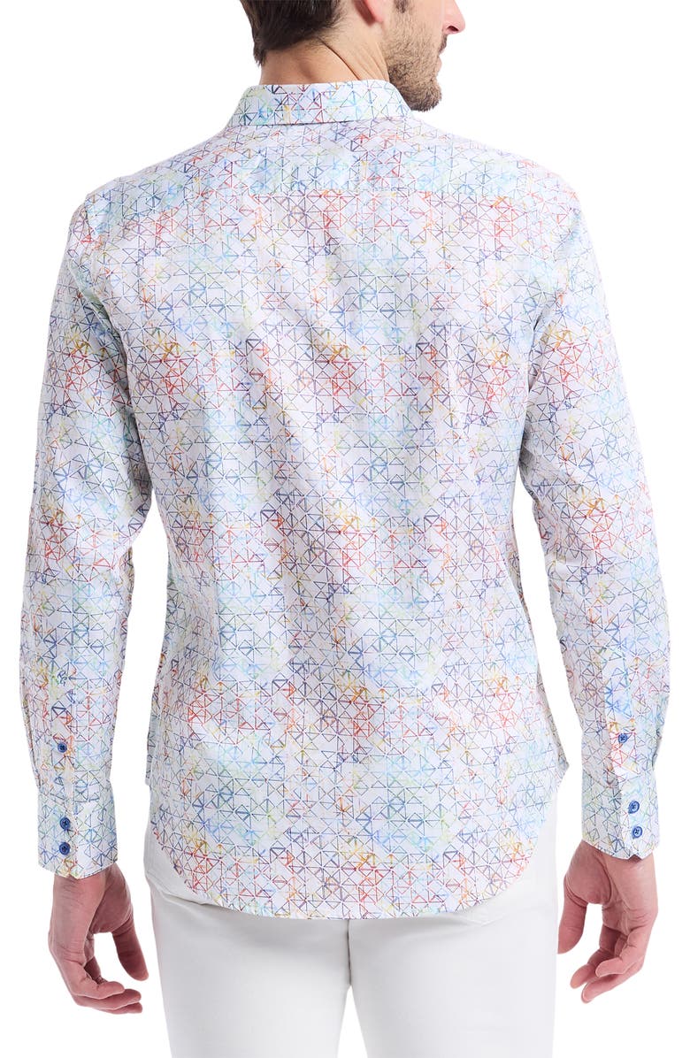 Robert Graham Geometric Cotton Button-Up Shirt, Alternate, color, Multi