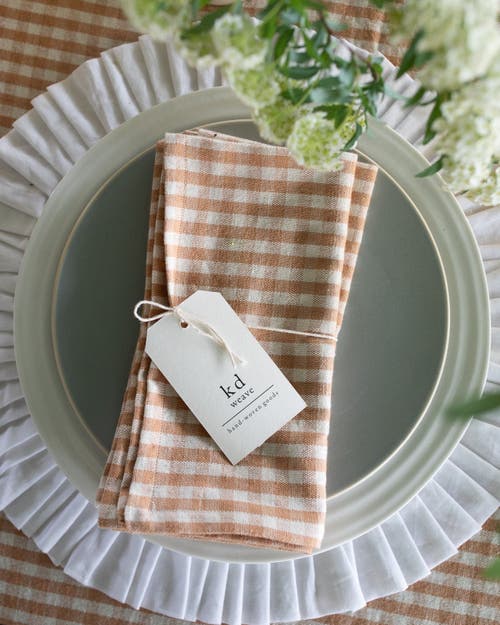 Kd Weave Gingham Napkin In Pink