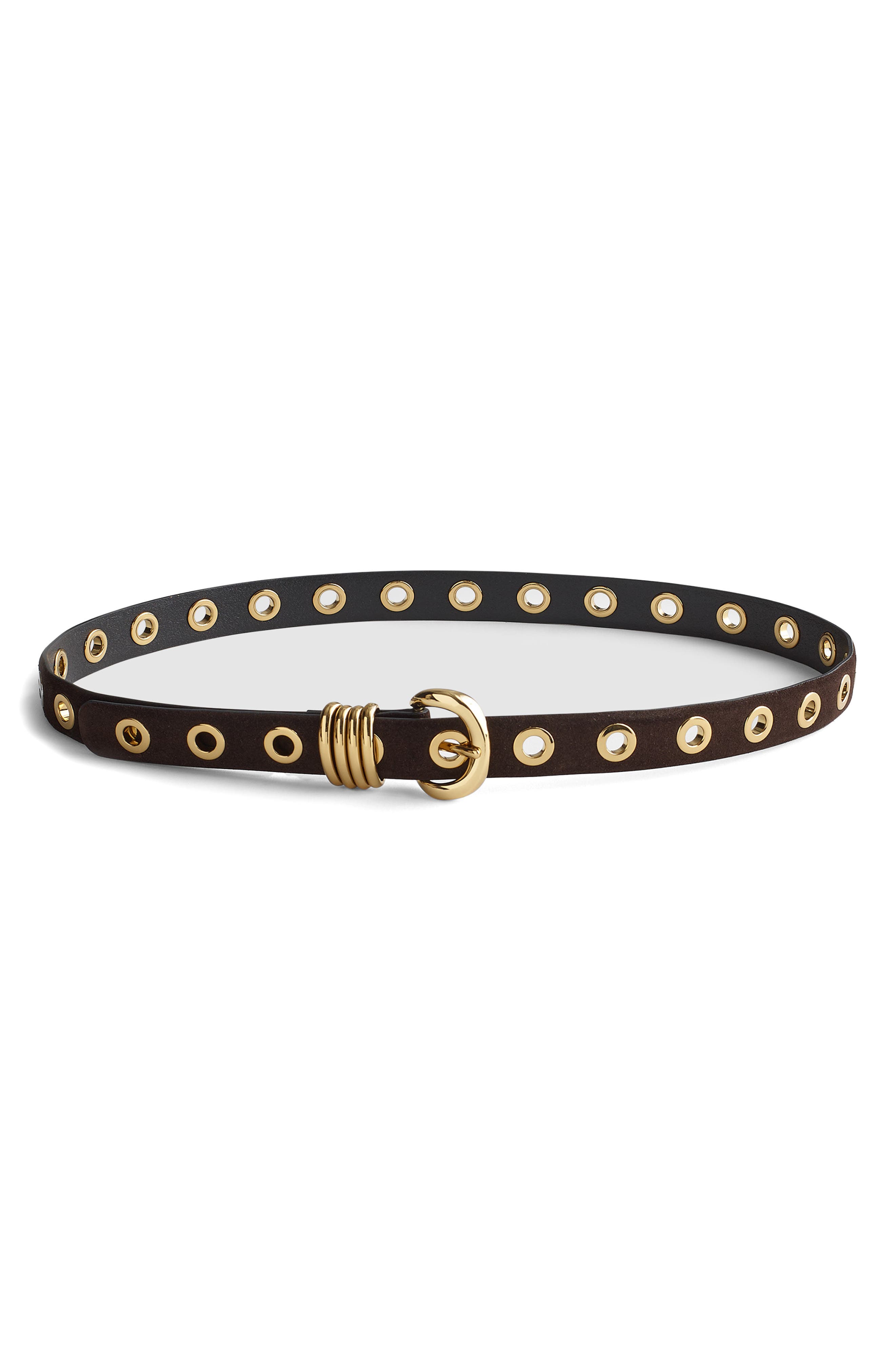 Metal Eyelet Suede Belt