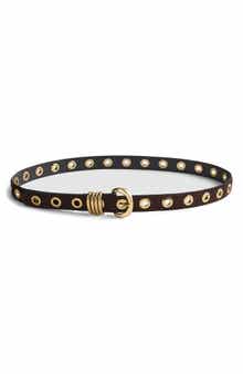 Metal Eyelet Suede Belt