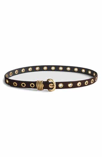 Metal Eyelet Suede Belt