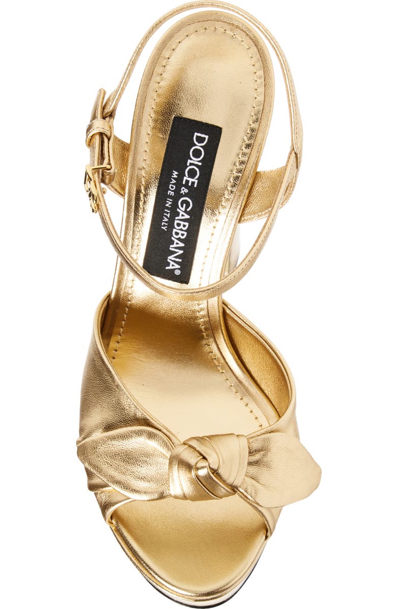 Dolce&Gabbana Bianca Bow Platform Sandal, Alternate, color, 8H945 Oro