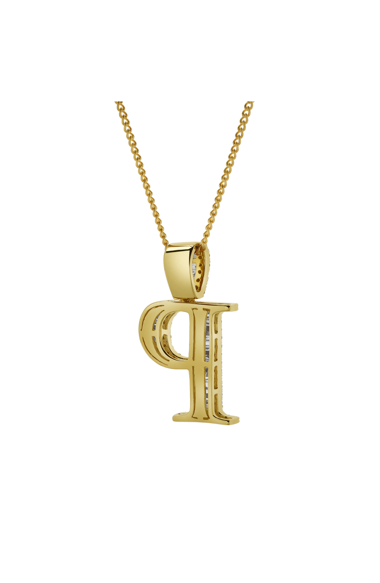 LuvMyJewelry P Initial Diamond Pendant 10K Yellow Gold - 0.77 Carats, Alternate, color,