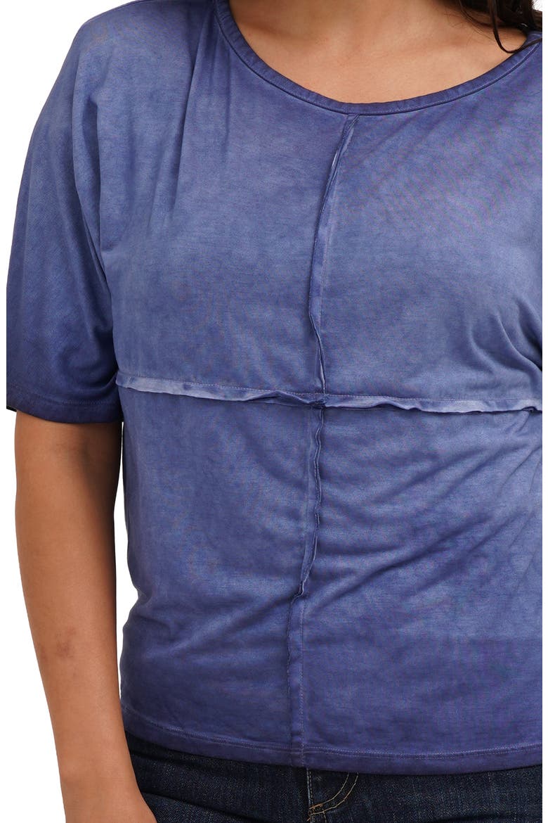 Checkboard Stitch Jersey Top, Alternate, color, ECLIPSE
