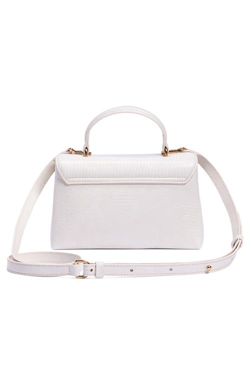 Sam Edelman Loriane Embossed Faux Leather Top Handle Bag In White