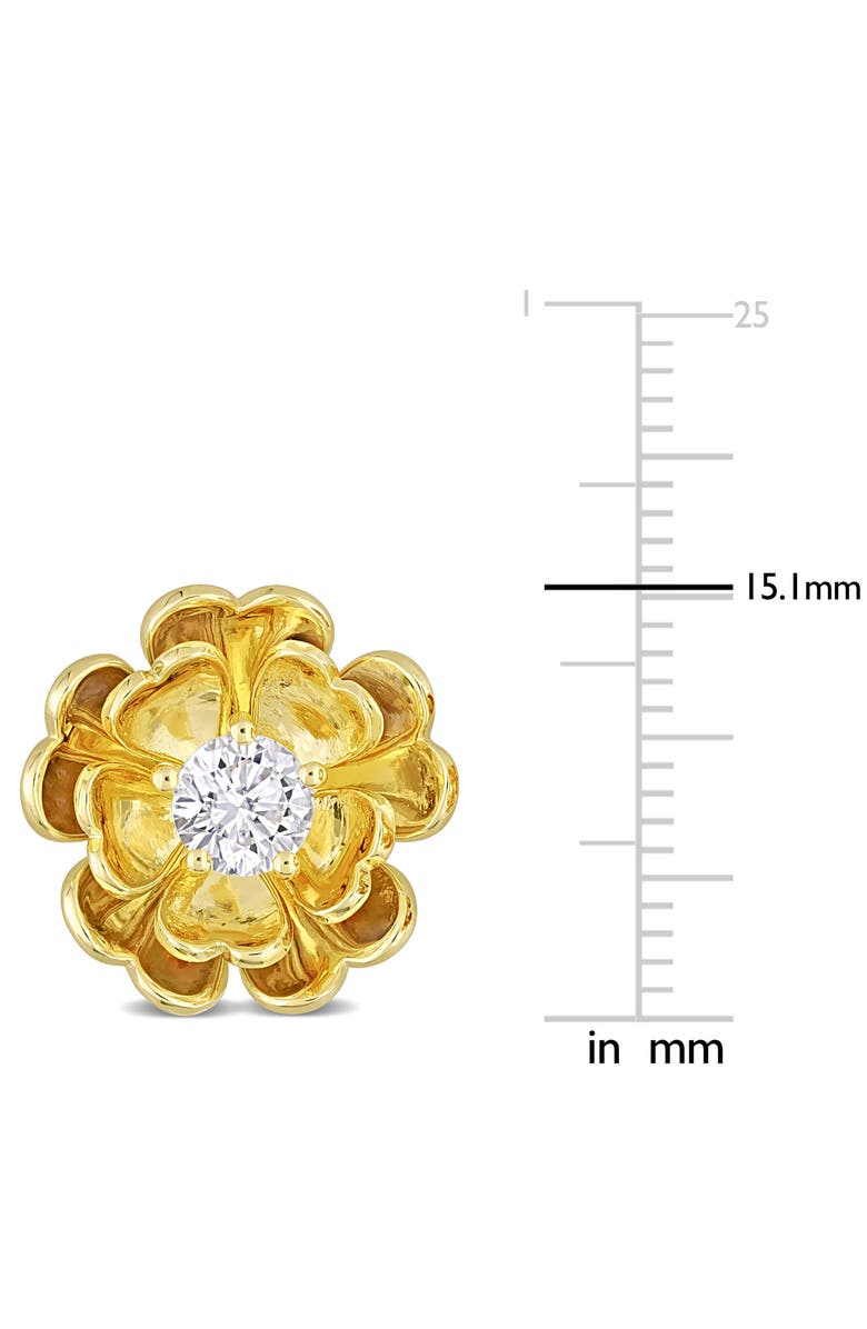 Julianna B. White Topaz Floral Stud Earrings Yellow Silver, Alternate, color, 
